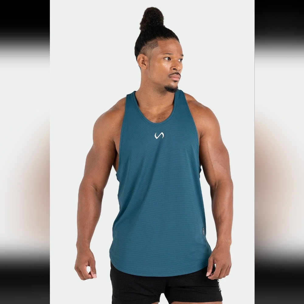 BNWT TLF Men's Athletic Teal Reps Mesh Stringer Tank Top  Size S